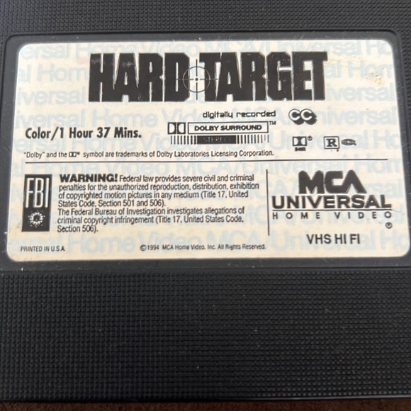 Hard Target [VHS] cassette tape movie with Jean-Claude Van Damme - Picture 7 of 16